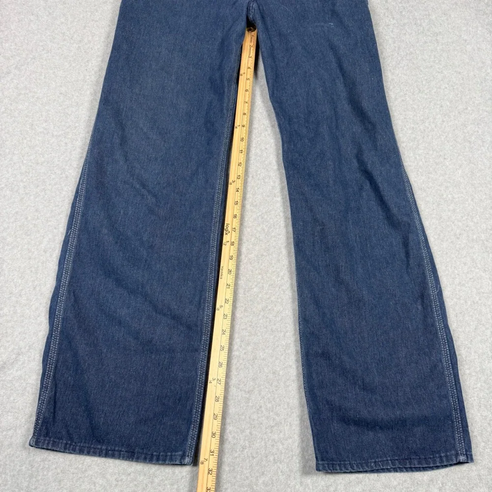 Vintage 70s Big Mac JCPenney Square Bak Denim Overalls Mens Bibs Farm 35x31